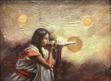 Llamada al Nahuel, técnica mixta, 20 x 25 cm