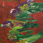 Xochitl Noyollo (tuyo es mi corazón en Nahuatl) mixta sobre tela, 100 x 100 cm