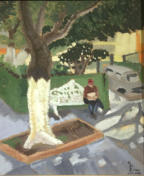 Paisaje urbano I, óleo sobre papel, 35 x 30 cm