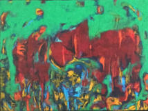 Pasión y vida, encausó sobre madera, 86 x 106 cm