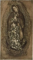 La Madre de Dios, grabado 22 x 12 cm