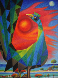 Canto al sol, oleo sobre tela, 70 x 50 cm