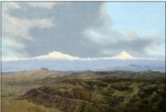 Valle de México, acrílico sobre tela, 68x100 cm